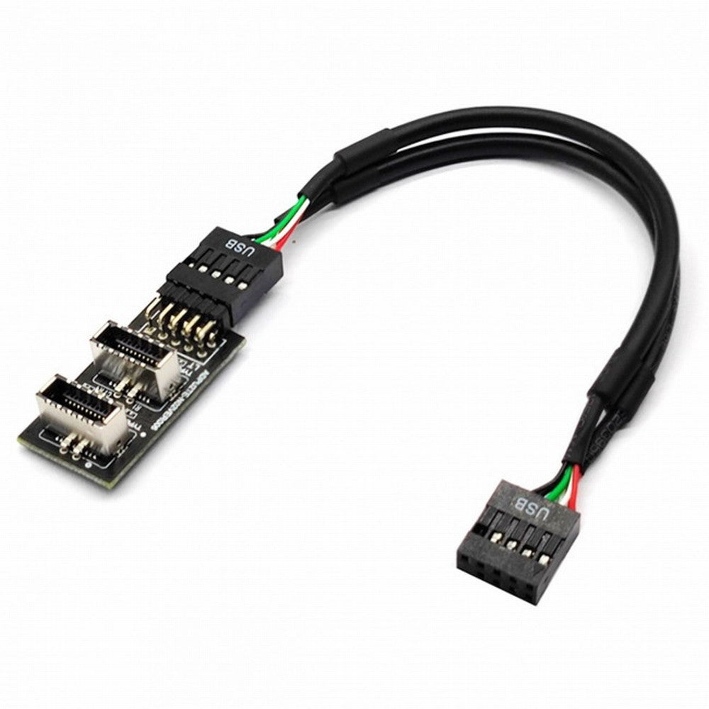 Dual USB 3.1 Front Panel Socket Key-A Type-E to USB 2.0 9Pin 10Pin Mainboard Header Male Cable Extension Adapter UC-022