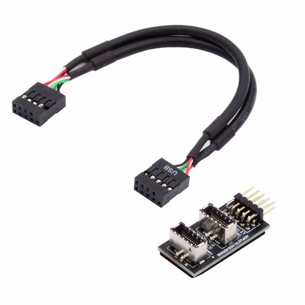 Dual USB 3.1 Front Panel Socket Key-A Type-E to USB 2.0 9Pin 10Pin Mainboard Header Male Cable Extension Adapter UC-022