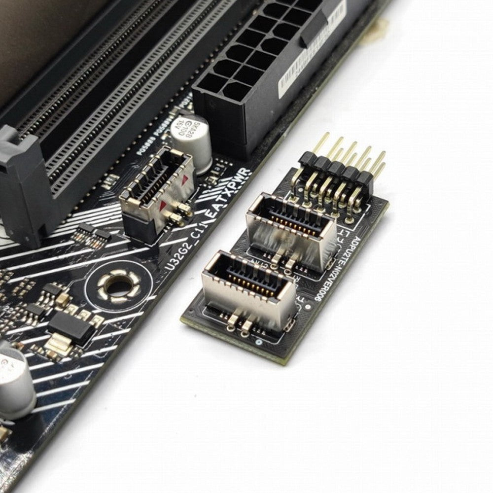 Dual USB 3.1 Front Panel Socket Key-A Type-E to USB 2.0 9Pin 10Pin Mainboard Header Male Cable Extension Adapter UC-022