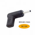 USB 3.1 Type C USB-C Female to DC 12V 3.0x1.1mm Plug Adapter PD Emulator Trigger 90 Degree Angled UC-090-3011MM
