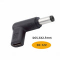 USB 3.1 Type C USB-C Female to DC 12V 5.5x2.1mm Plug Adapter PD Emulator Trigger 90 Degree Angled UC-090-5521MM