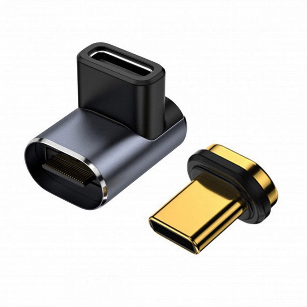 Magnetic Connector 40Gbps USB4 Type C Male to Female 90 Degree Up Down Angled 100W Power Data 8K Video Adapter for Laptop Phone UC-028-UP