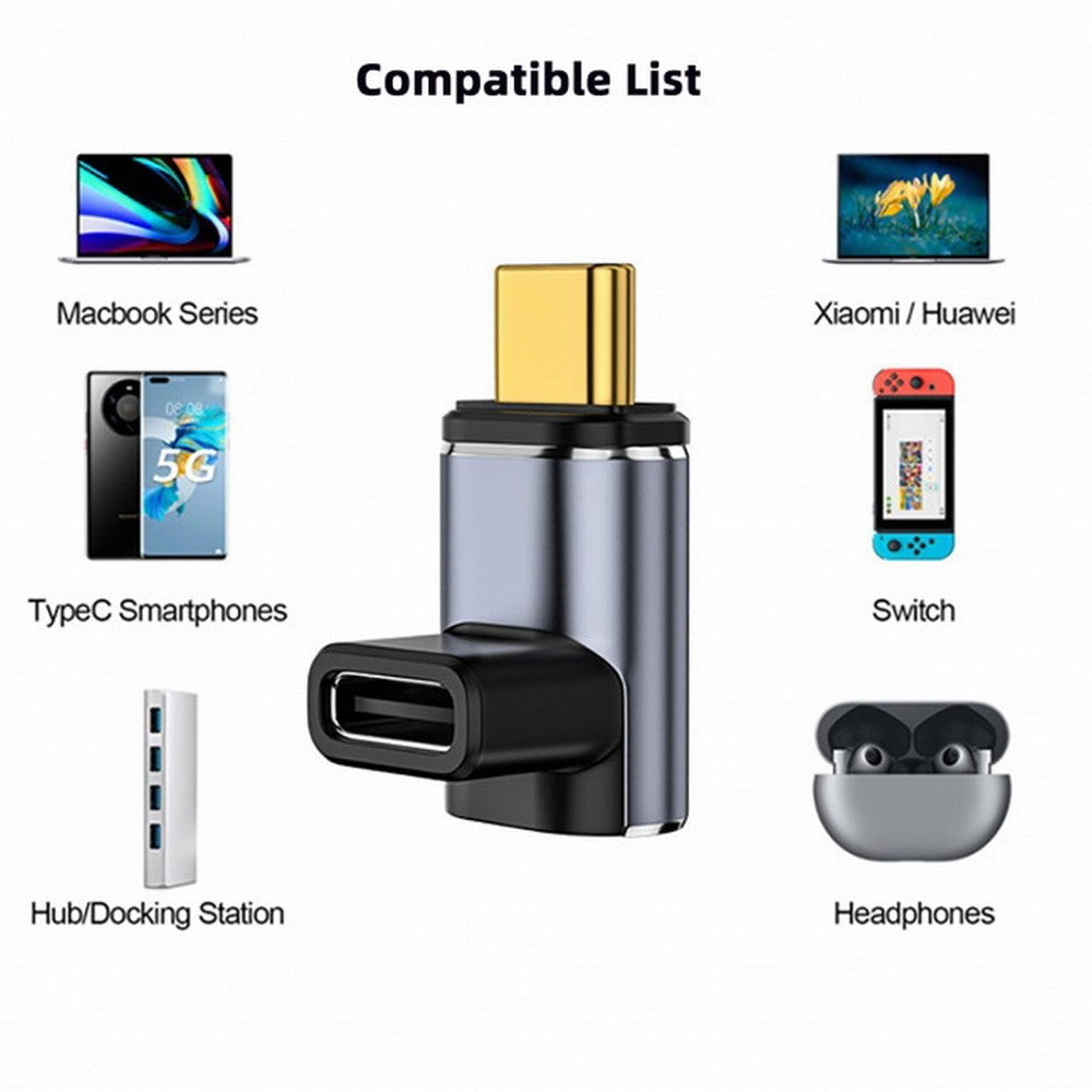 Magnetic Connector 40Gbps USB4 Type C Male to Female 90 Degree Up Down Angled 100W Power Data 8K Video Adapter for Laptop Phone UC-028-UP