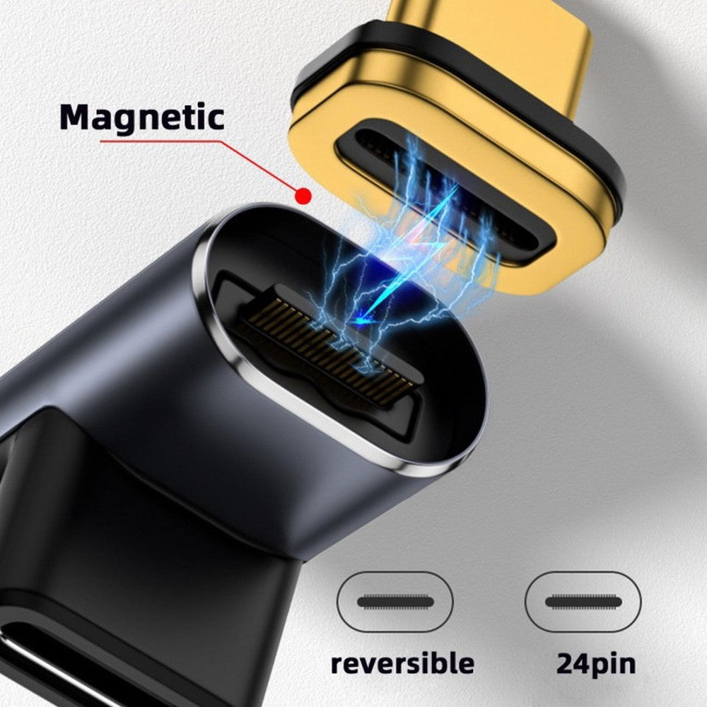 Magnetic Connector 40Gbps USB4 Type C Male to Female 90 Degree Up Down Angled 100W Power Data 8K Video Adapter for Laptop Phone UC-028-UP