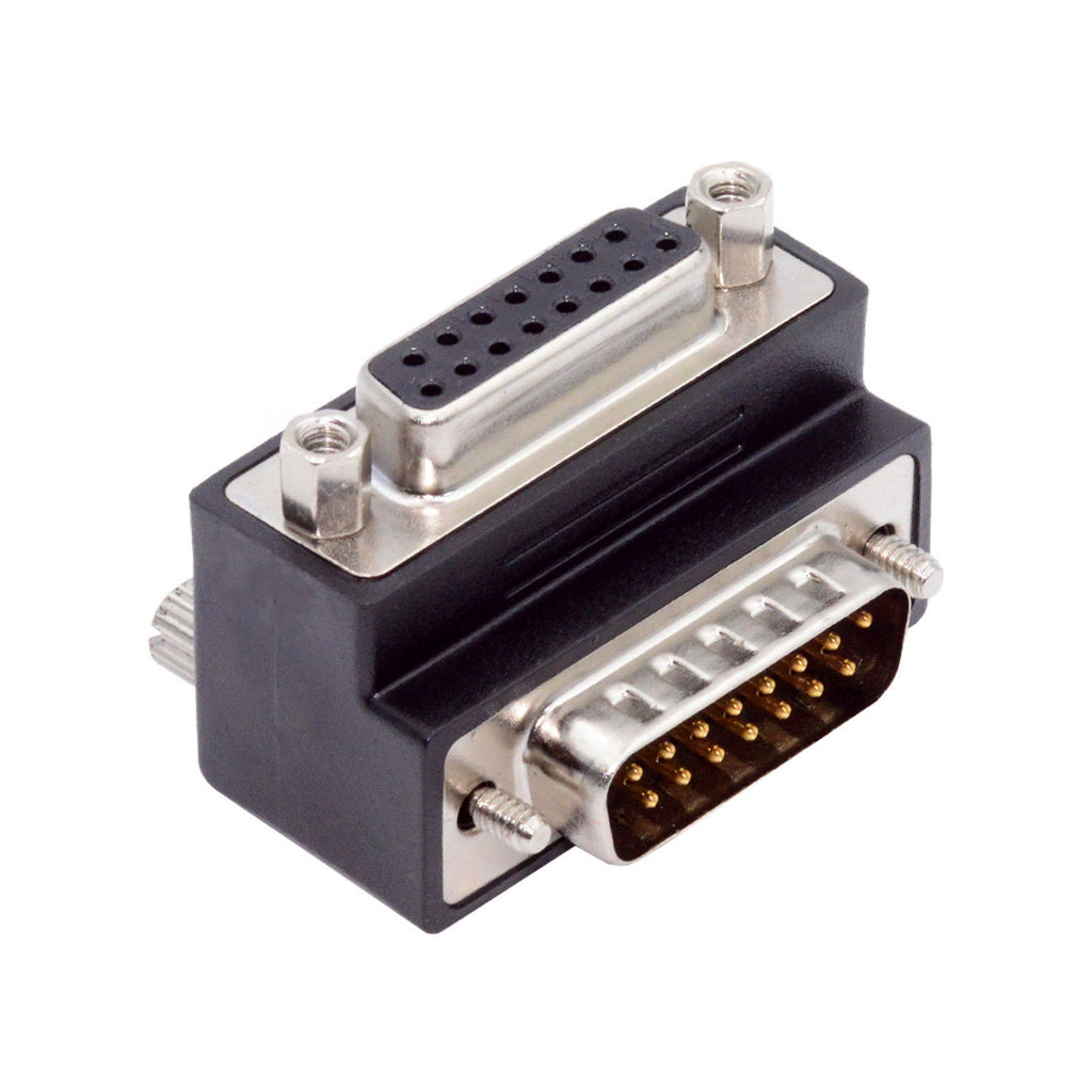 Up 90 Degree Angled DSUB D-subminiature 15pin Male to Female Extension Adapter DB Connector DB-003-UP