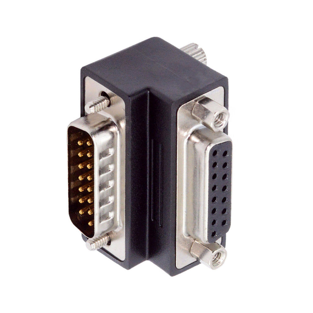 Up 90 Degree Angled DSUB D-subminiature 15pin Male to Female Extension Adapter DB Connector DB-003-UP