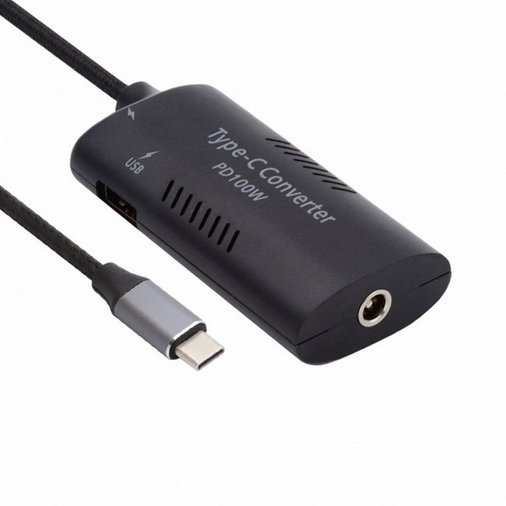 DC Power 5.5x2.5mm 5.5x2.1mm Input to 100W Dual Type C USB-C and Type-A Output PD Emulator Trigger Charge Cable UC-121-5521MM