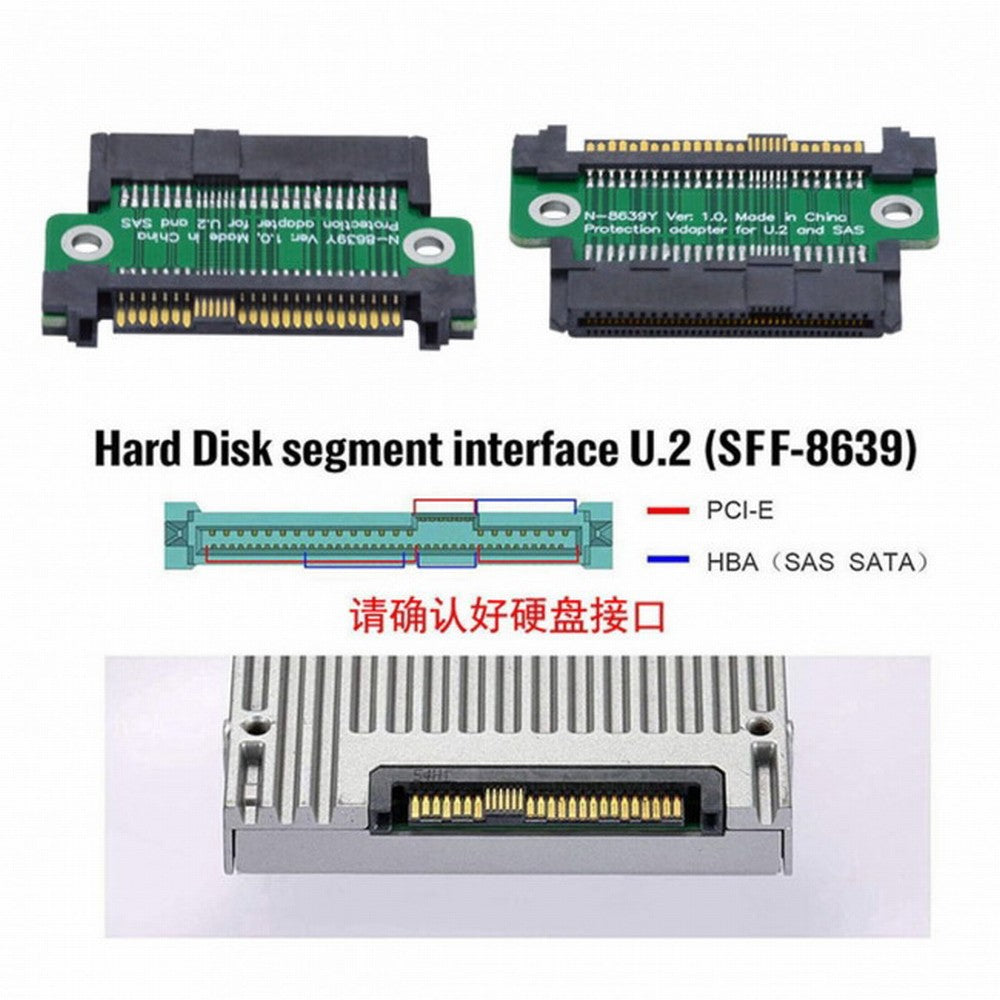 U.2 U2 SFF-8639 NVME PCIe 4.0 SSD Adapter Male to Female Extension 68pin PCI Express PCBA SF-027