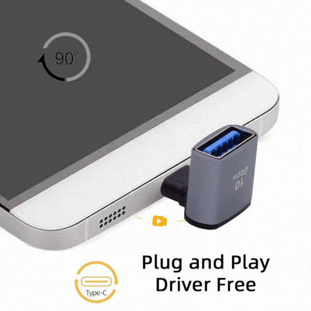 Up Down Angled USB-C Type-C to USB 3.0 Female OTG Adapter 90 Degree for Laptop Tablet Phone UC-035-UP