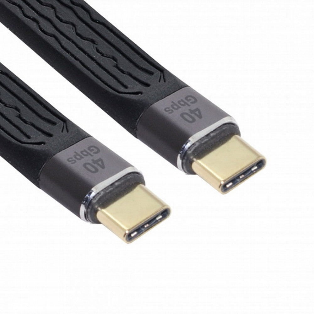 Type-C USB-C Male to Male USB4 40Gbps 100W 8K Flat Slim FPC Data Cable 13cm for Laptop Phone UC-002-0.13M