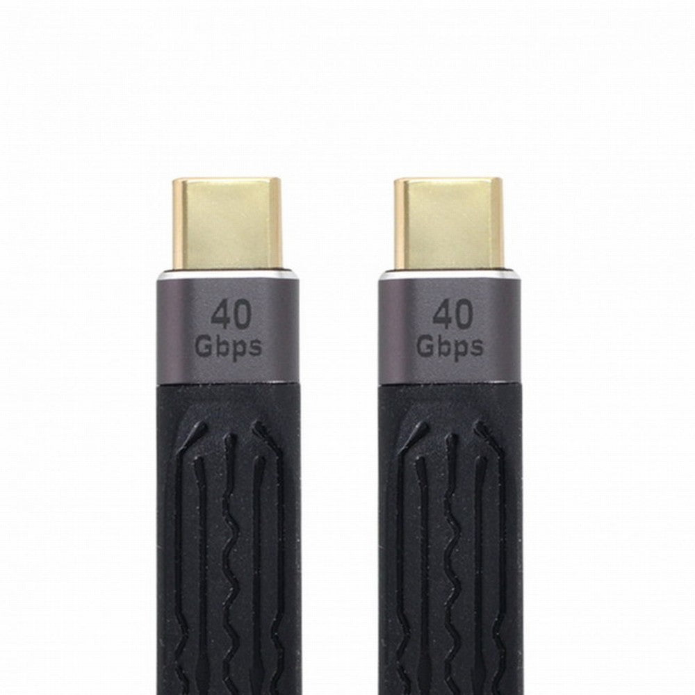 Type-C USB-C Male to Male USB4 40Gbps 100W 8K Flat Slim FPC Data Cable 13cm for Laptop Phone UC-002-0.13M