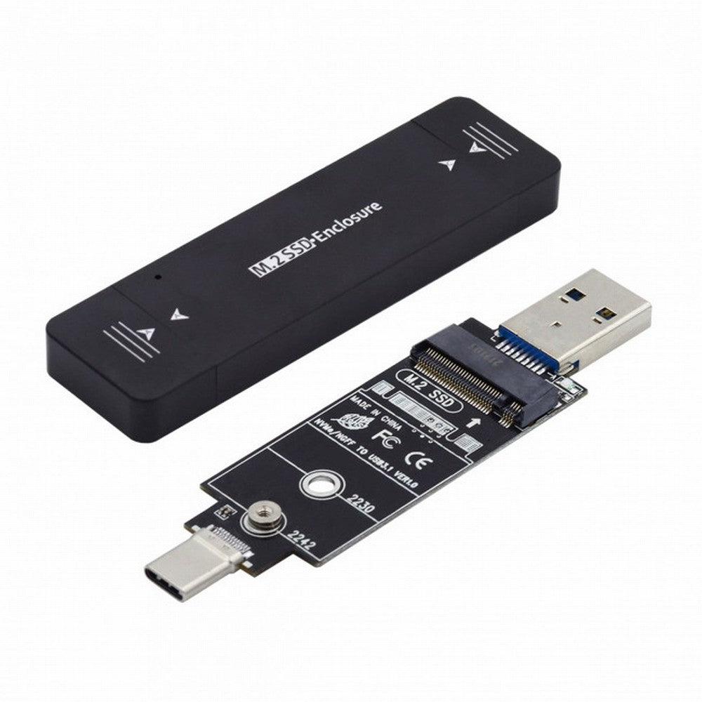 Combo Type-C USB3.0 to NVME M-key M.2 NGFF SATA SSD PCBA Case 2230/2242mm Adapter RTL9210B Chipset UC-057-2242MM
