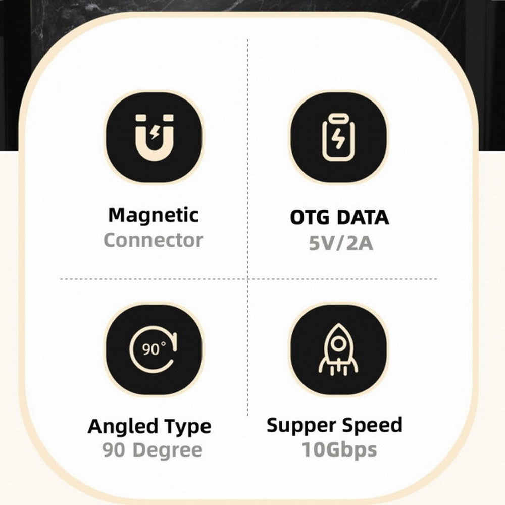 Magnetic 10Gbps Type C Male to USB3.0 Female OTG Data Adapter Straight Connector for Laptop Phone UC-028-AFB