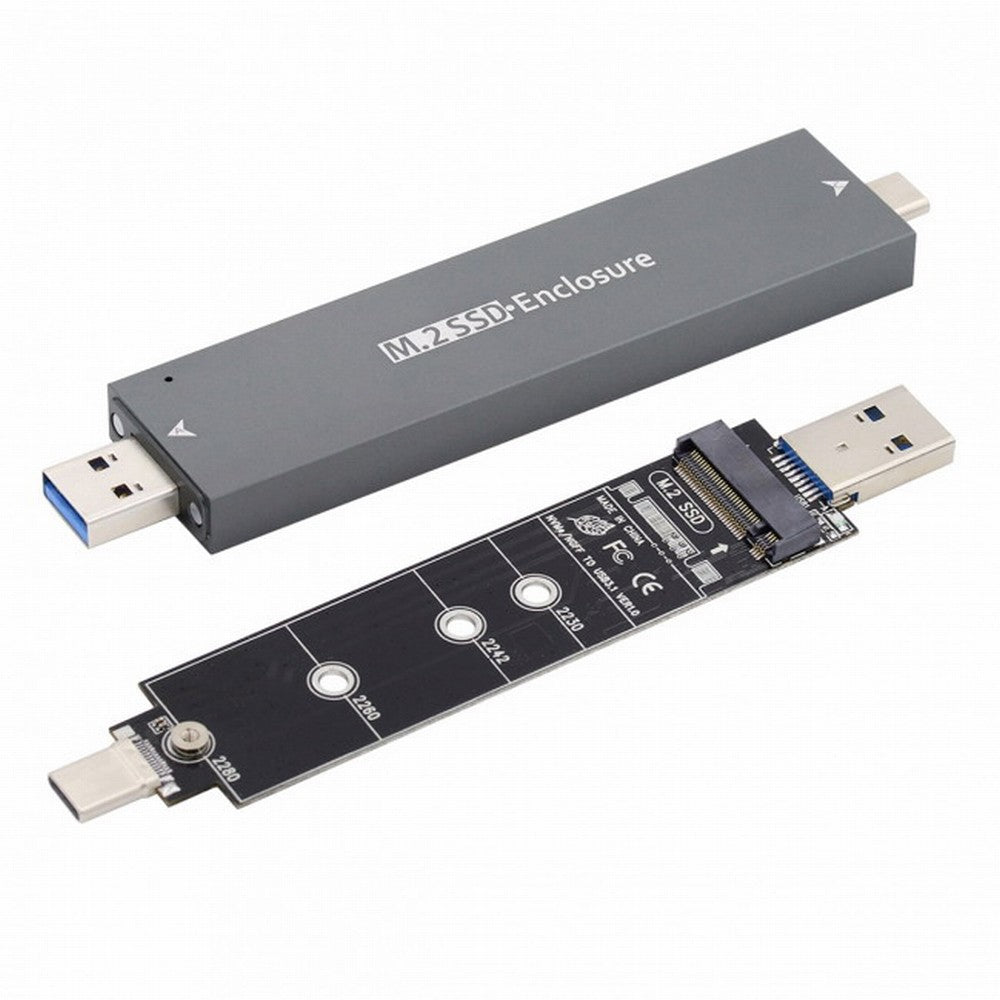 Combo Type-C USB3.0 to NVME M-key M.2 NGFF SATA SSD PCBA Case 2280/2242/2230mm Adapter RTL9210B Chipset UC-057-2280MM