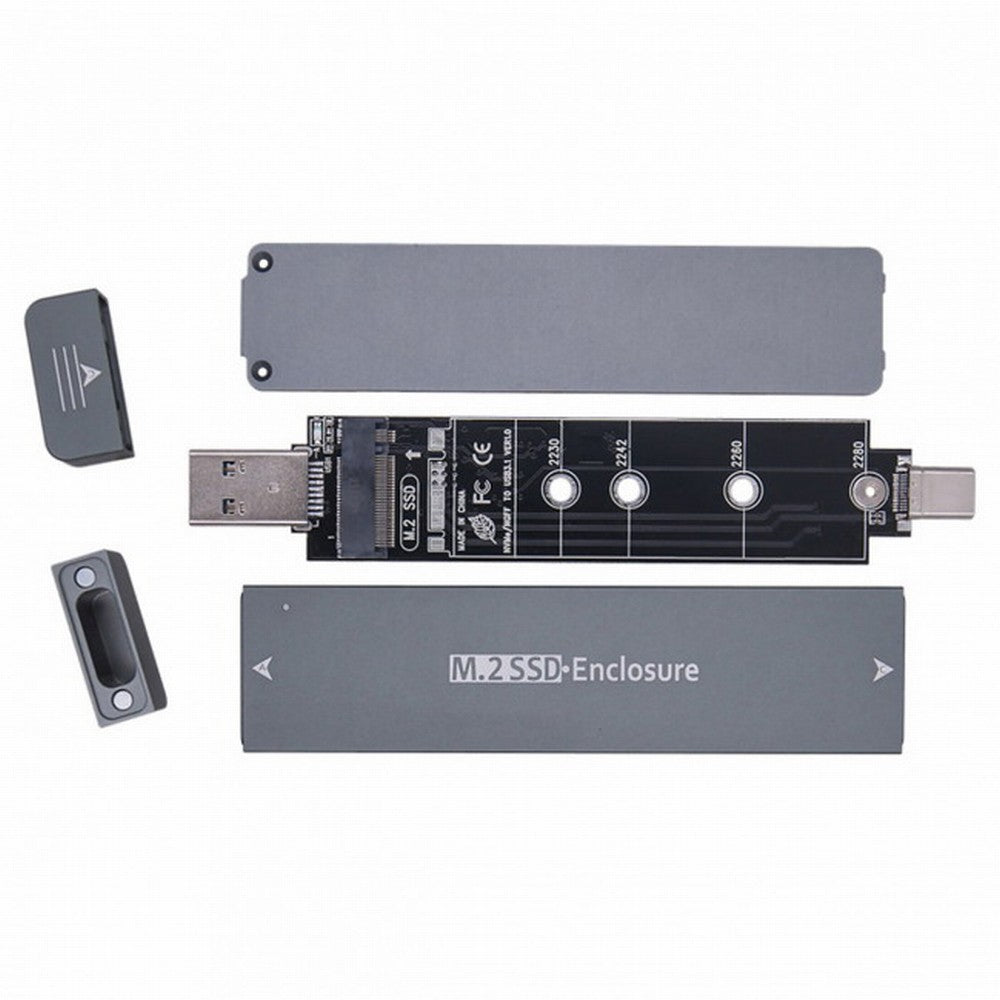 Combo Type-C USB3.0 to NVME M-key M.2 NGFF SATA SSD PCBA Case 2280/2242/2230mm Adapter RTL9210B Chipset UC-057-2280MM