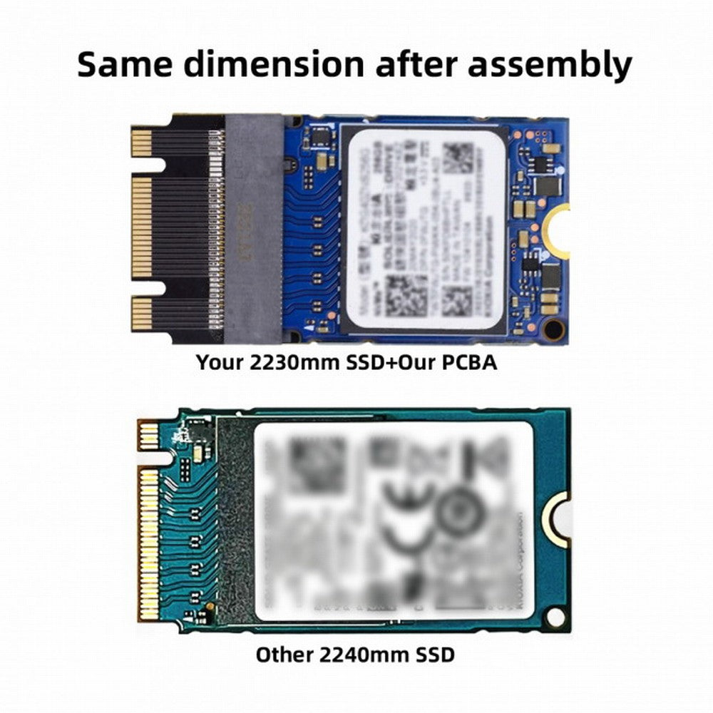 NGFF B+M Key NVME M-Key 22x30mm to 22x42mm Male to Female Extension Adapter Compatible with Legion Go ThinkPad 2230 2242 SSD SA-047