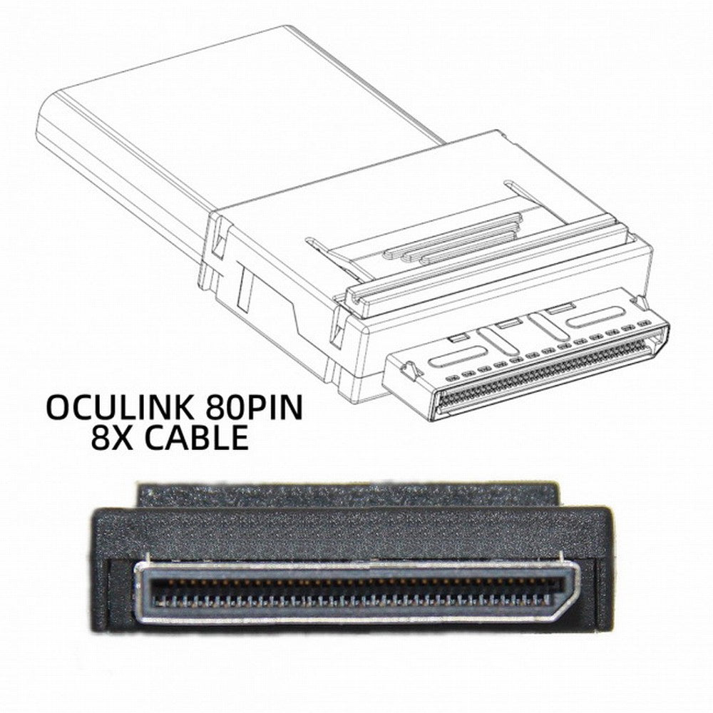 OCuLink PCIe PCI-Express SFF-8611 8x 8-Lane to Dual SFF-8639 U.2 4x SSD Data Active Cable 50cm SF-053