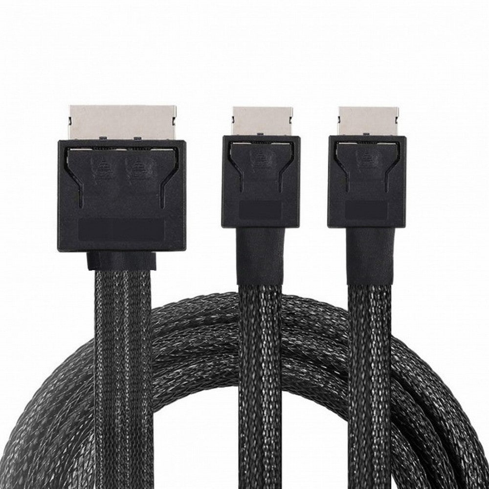 OCuLink PCIe PCI-Express SFF-8611 8x 8-Lane to Dual SFF-8611 Oculink 4x SSD Data Active Cable 50cm SF-054