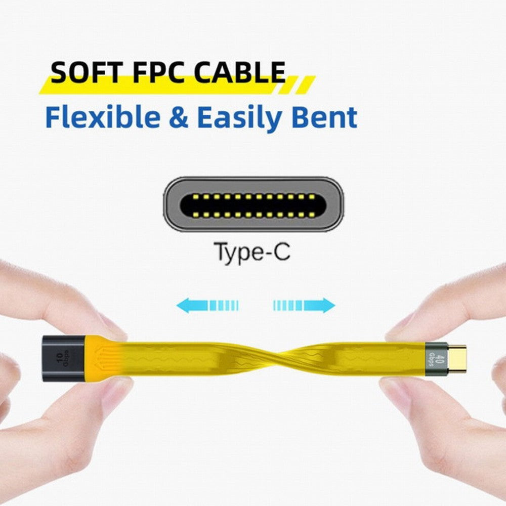 Yellow USB 3.1 Type C Male Host to USB3.0 Type A Female OTG Flat Slim FPC Data Cable for Laptop Phone UC-063-0.13Y