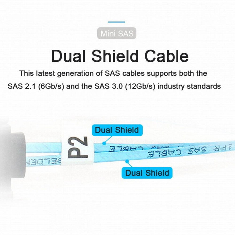 Internal Mini SAS HD SFF-8643 to Mini SAS High Density HD SFF-8643 Data Server Disk Raid Cable 50cm SF-068