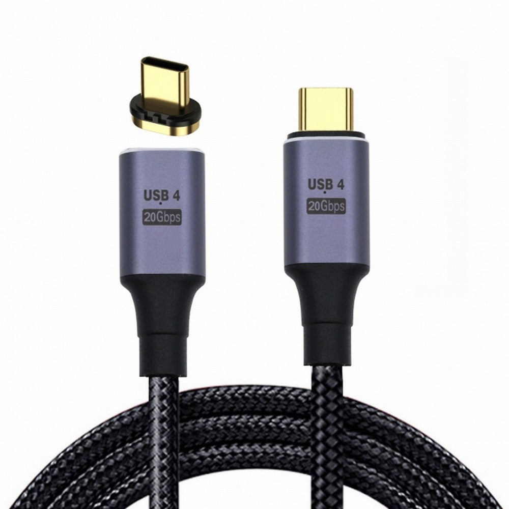 Magnetic Connector USB4 Cable 20Gbps Male to Male with 100W Charging and 8K@60Hz 5K@60Hz USB4.0 UC-034-BK-2.0M
