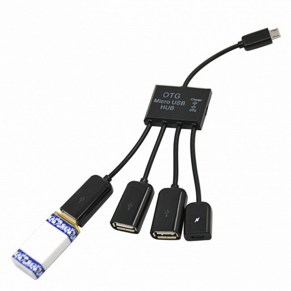 Micro USB Host OTG 3 Port Hub Adapter Cable with Power for Galaxy S5 i9600 Note3 N9000 Cell Phone Tablet U2-030