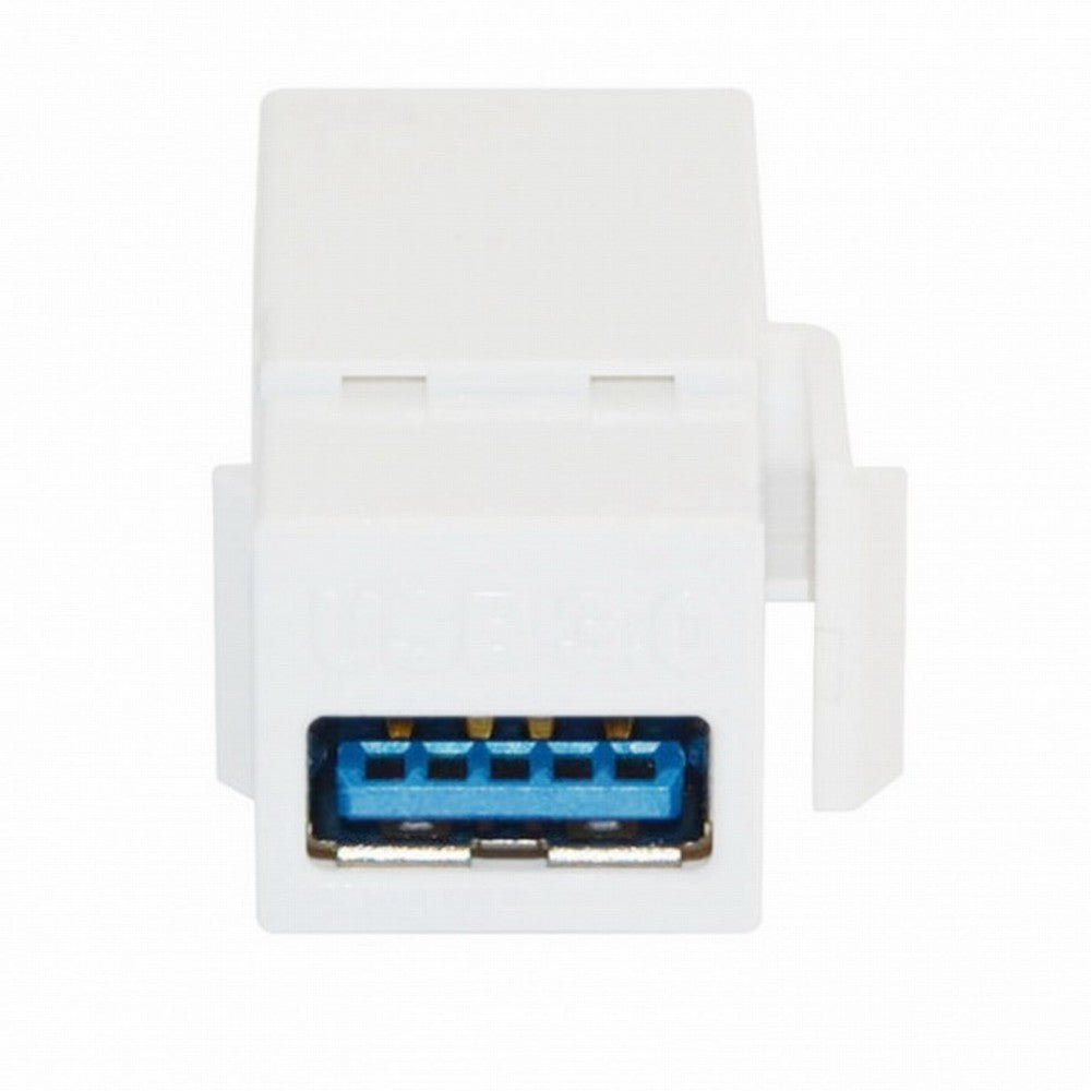 USB 3.0 A Female to A Female Extension Keystone Jack Coupler Adapter for Wall Plate Panel USB Cable U3-059-WH