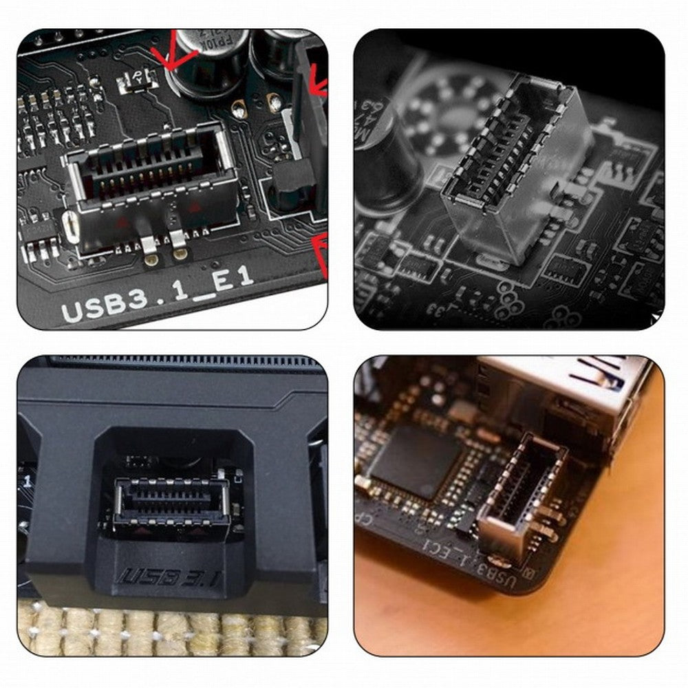 USB 3.1 Front Panel Header to USB-C Type-C Female Extension Cable 40cm with Panel Mount Screw UC-037-10G