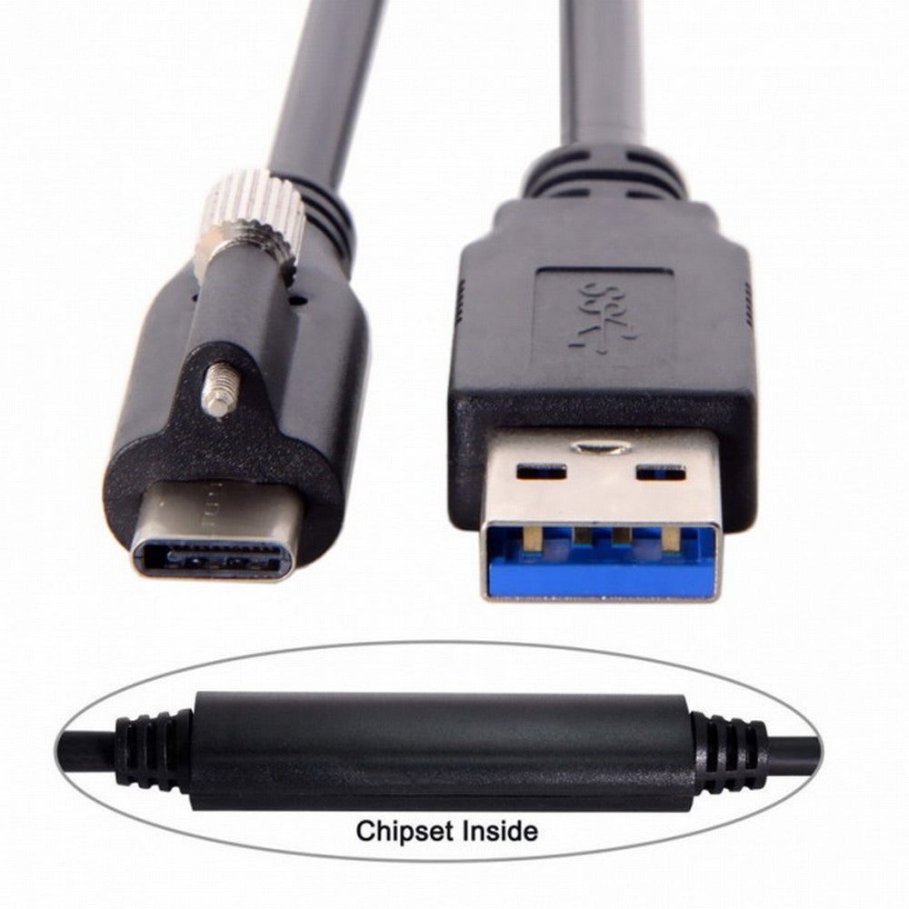 8m USB 3.1 Type-C Single Screw Locking to USB3.0 Data Cable Mount Type for Industrial Camera Recorder Laptop PC Disk UC-045-8.0M