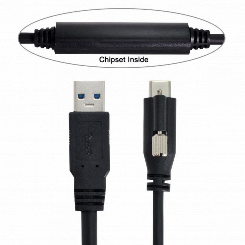 8m USB 3.1 Type-C Single Screw Locking to USB3.0 Data Cable Mount Type for Industrial Camera Recorder Laptop PC Disk UC-045-8.0M