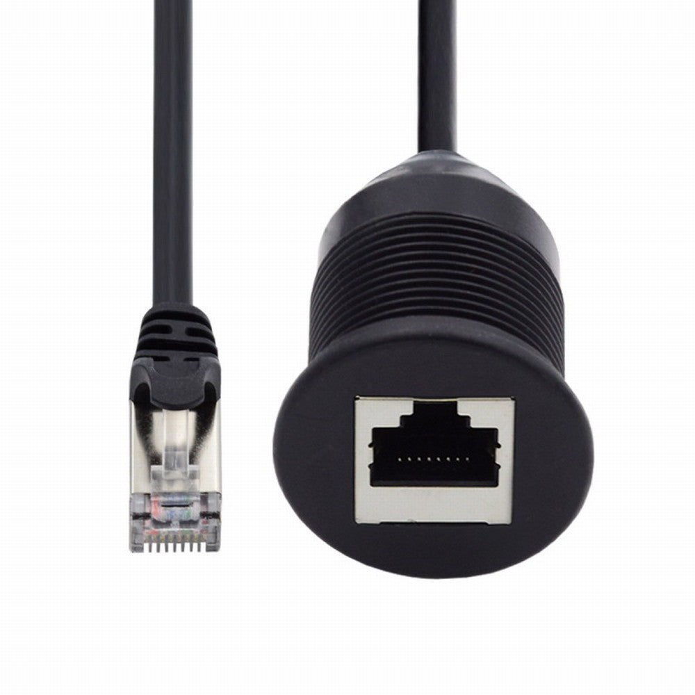 1m Waterproof Dustproof Screw Locking CAT6 RJ45 Male to Female Lan Ethernet Network Extension Cable Car Panel Mount Design UT-017-1.0M