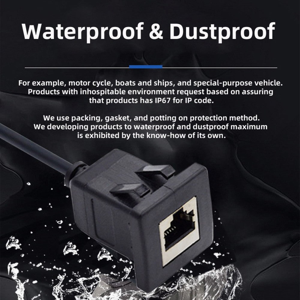 Waterproof Dustproof Latch Locking CAT6 RJ45 Male to Female Lan Ethernet Network Extension Cable Car Panel Mount Design UT-016-1.0M