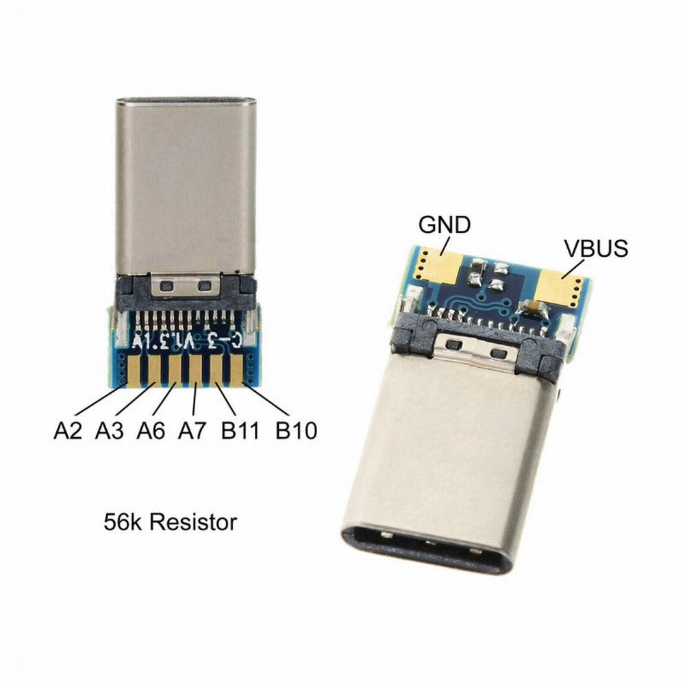 DIY 24pin USB 3.1 Type C USB-C Male Plug Connector SMT type with PC Board UC-207