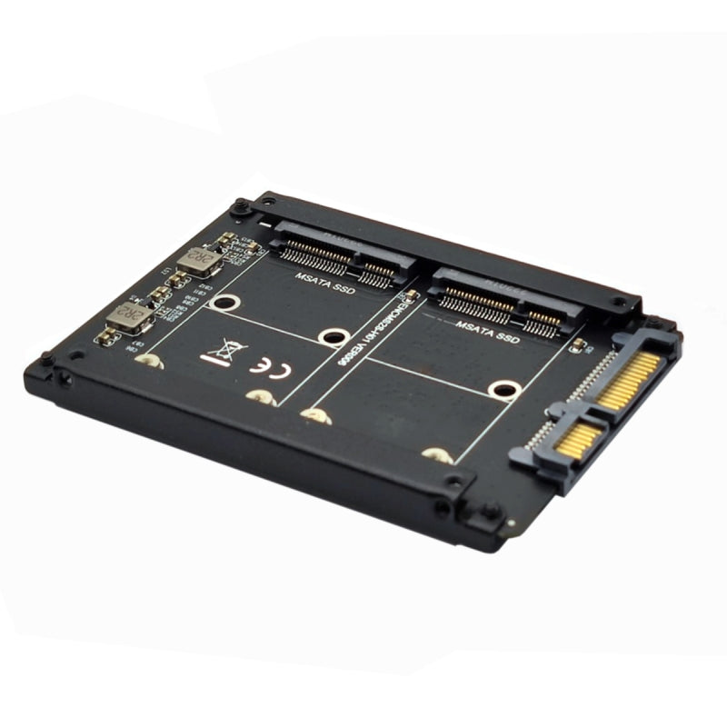 Dual MSATA Mini-SATA SSD Card JBOD Raid0 Span Bridge to 2.5inch SATA Combo HDD Disk Drive Enclosure SA-049