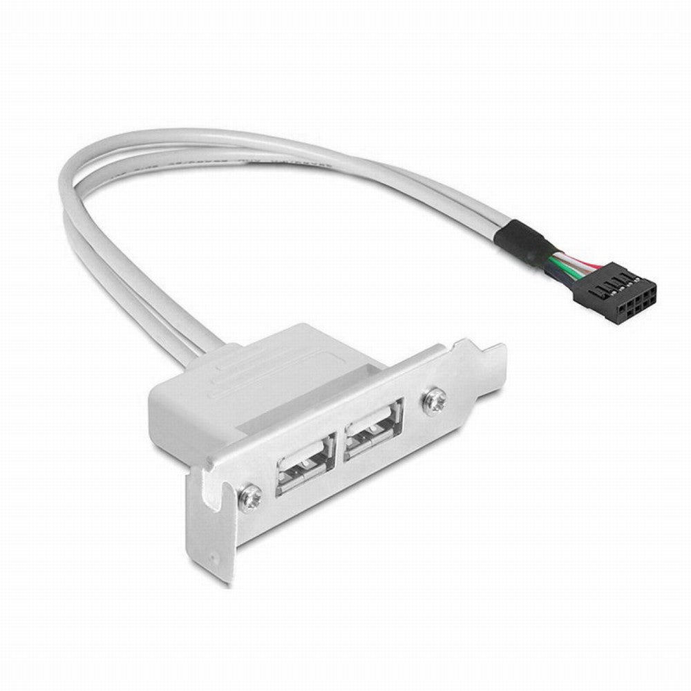 Low Profile 8cm Height USB 2.0 Female Back panel to Motherboard 9pin cable with PCI bracket 30cm U2-062