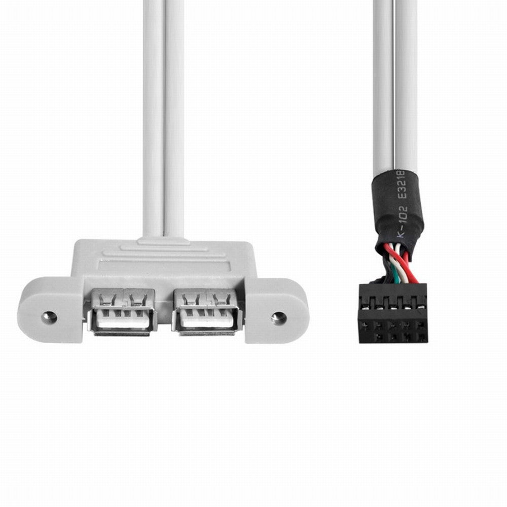 Low Profile 8cm Height USB 2.0 Female Back panel to Motherboard 9pin cable with PCI bracket 30cm U2-062