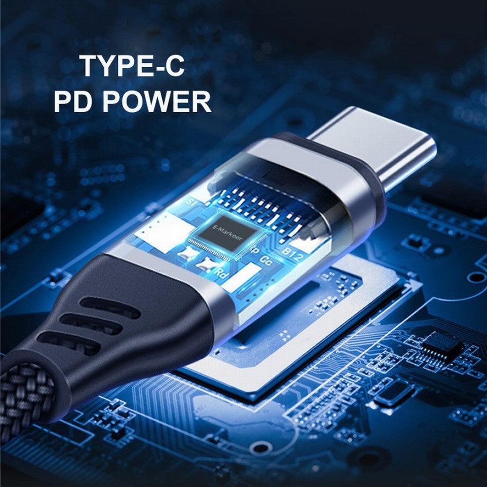 USB-C Type-C to Audio 3.5MM Dual USB 3.0 HUB Converter Multiport Adapter with Female 100W PD Power Port UC-027-Y003