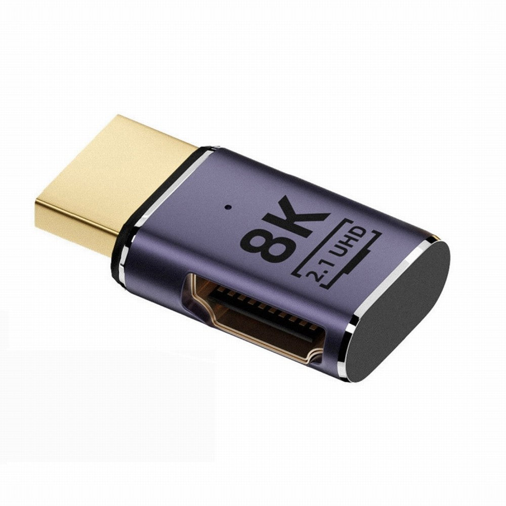 HDMI Male to HDMI 2.1 Female Flat Horizontal 90 Degree Left Angled UHD Extension Adapter Support 8K 60hz HDTV HD-011-A8K03