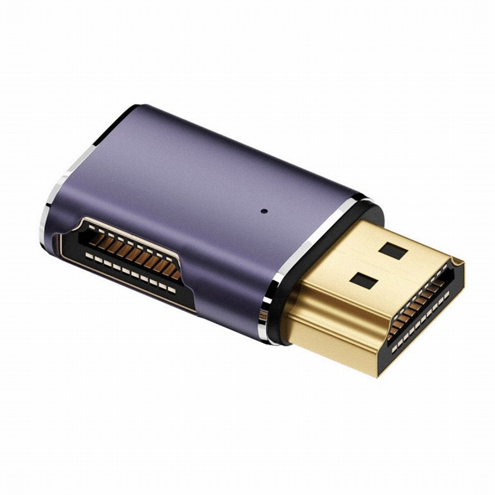 HDMI Male to HDMI 2.1 Female Flat Horizontal 90 Degree Left Angled UHD Extension Adapter Support 8K 60hz HDTV HD-011-A8K03