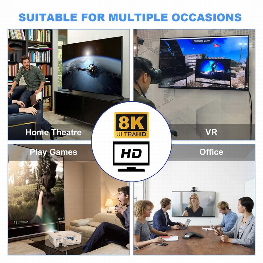 HDMI Male to HDMI 2.1 Female Vertical 90 Degree Up Angled UHD Extension Adapter Support 8K 60hz HDTV HD-011-A8K05