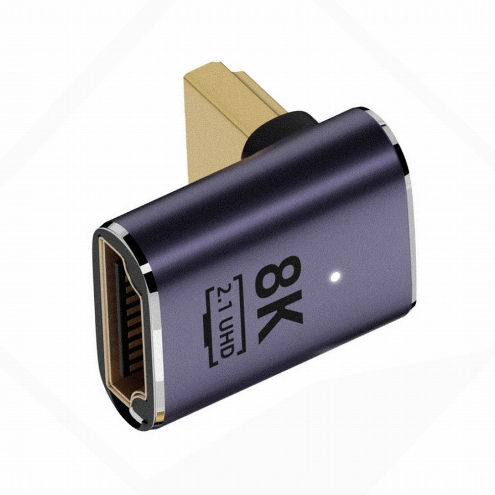 HDMI Male to HDMI 2.1 Female Vertical 90 Degree Up Angled Low Profile UHD Extension Adapter Support 8K 60hz HDTV HD-011-A8K06