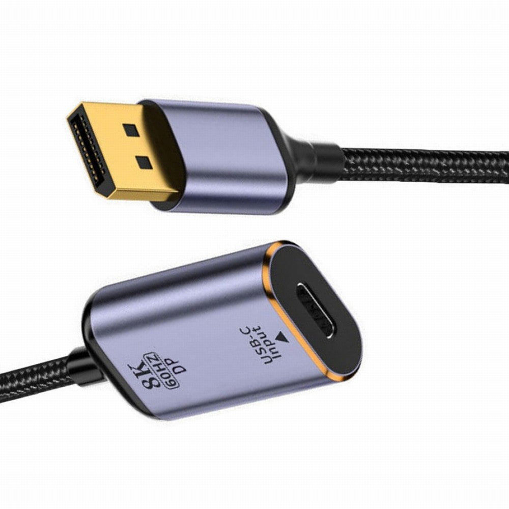 USB-C Type C Female Source to Displayport DP 1.4 Sink HDTV Cable 8K@60hz 4K@120hz for Tablet Phone Laptop UC-038-D8K