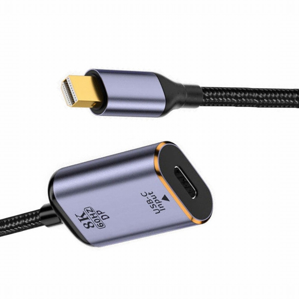 USB-C Type C Female Source to Mini Displayport DP 1.4 Sink HDTV Cable 8K@60hz 4K@120hz for Tablet Phone Laptop UC-038-M8K
