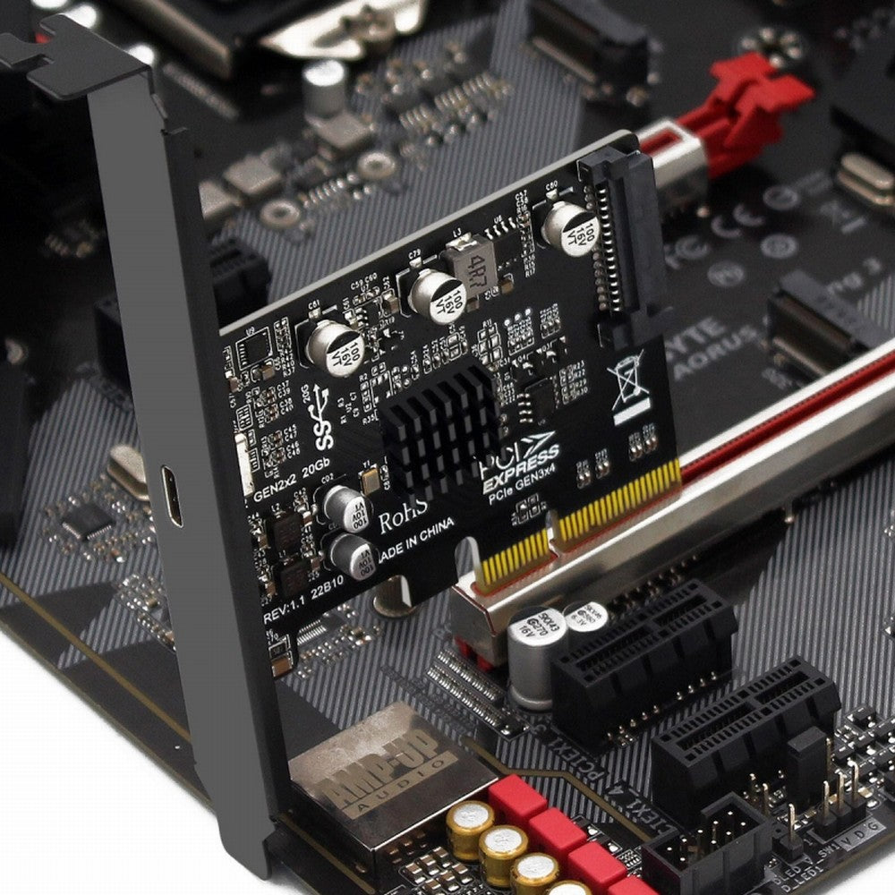 USB 3.2 Gen2 Type-C 20Gbps USB-C to PCI-E 4X Express Card Adapter for Desktop Motherboard UC-104-CF