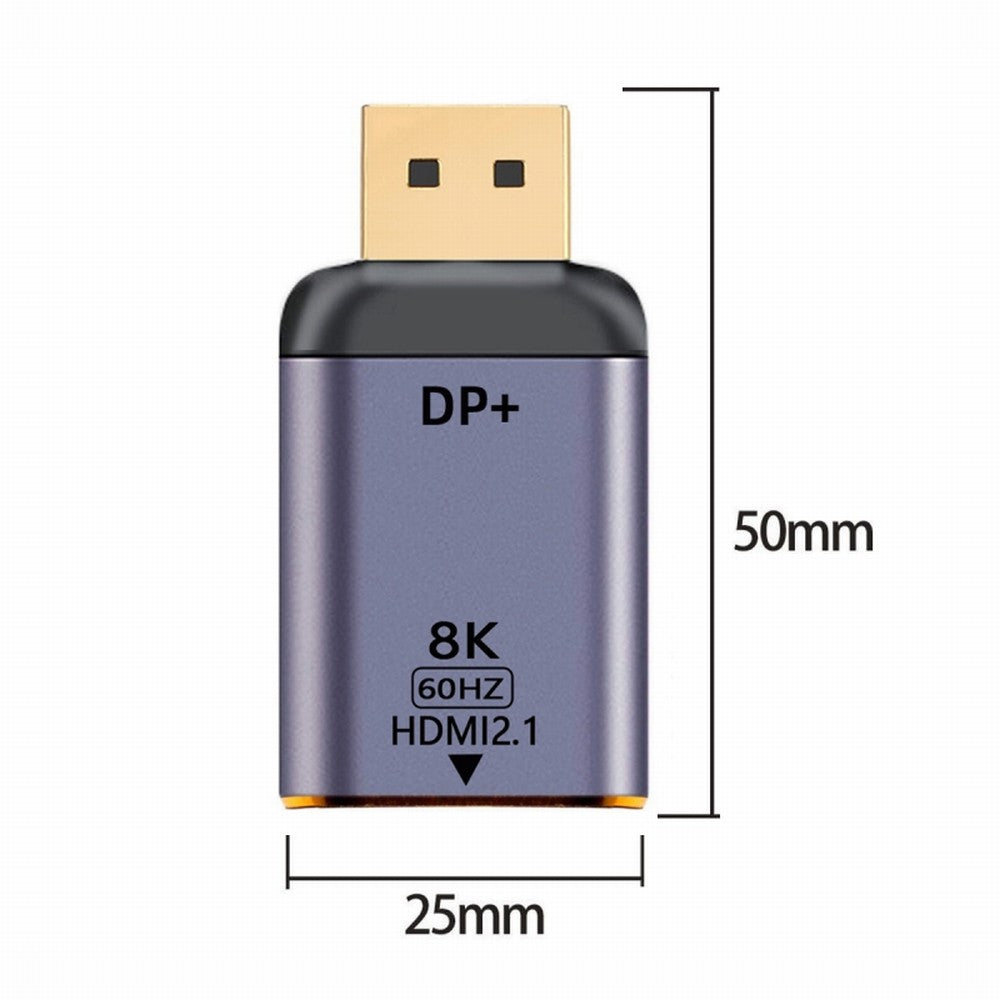 DisplayPort 1.4 Source to HDMI 2.0 Display 8K 60hz UHD 4K DP to HDMI Male Monitor Adapter Connector DP-055-DPF