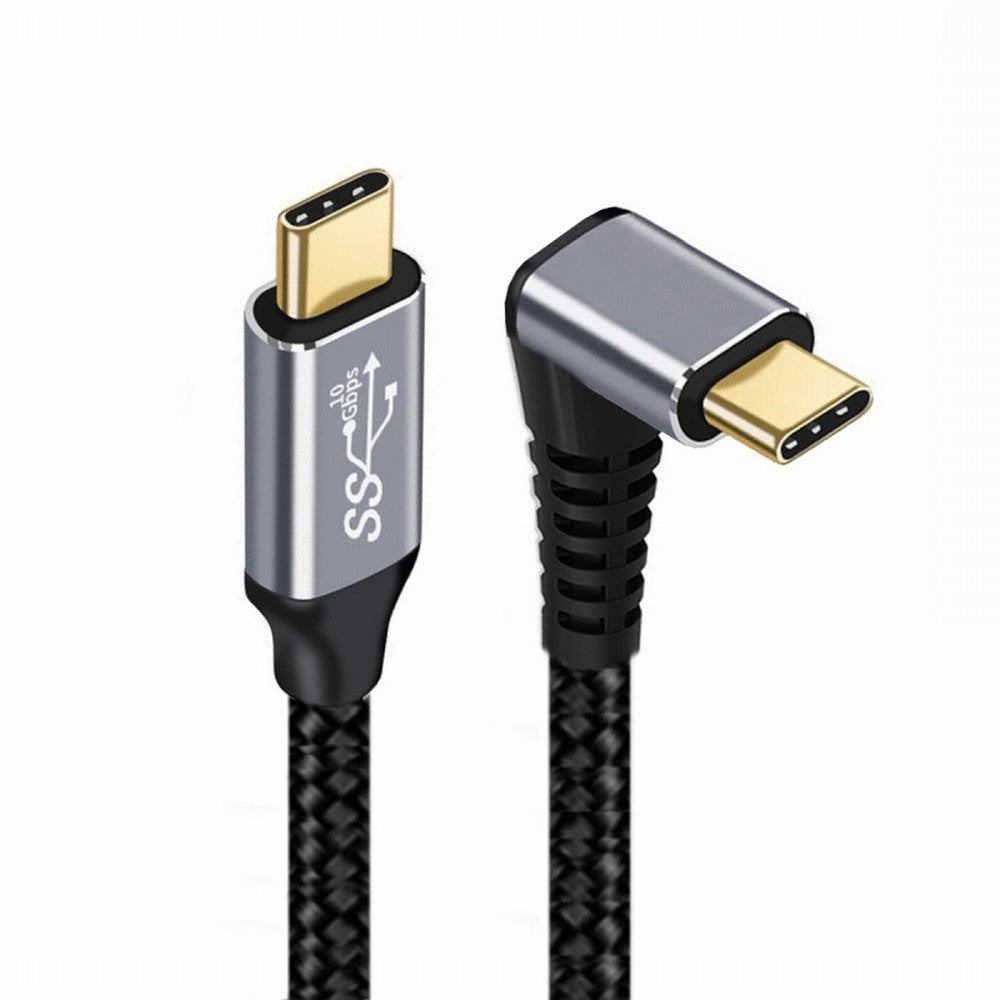 90 Degree Up Down Angled Type-C USB-C Male to Male USB3.1 10Gbps 100W Data Cable for Laptop Phone CC-UC-064-UP