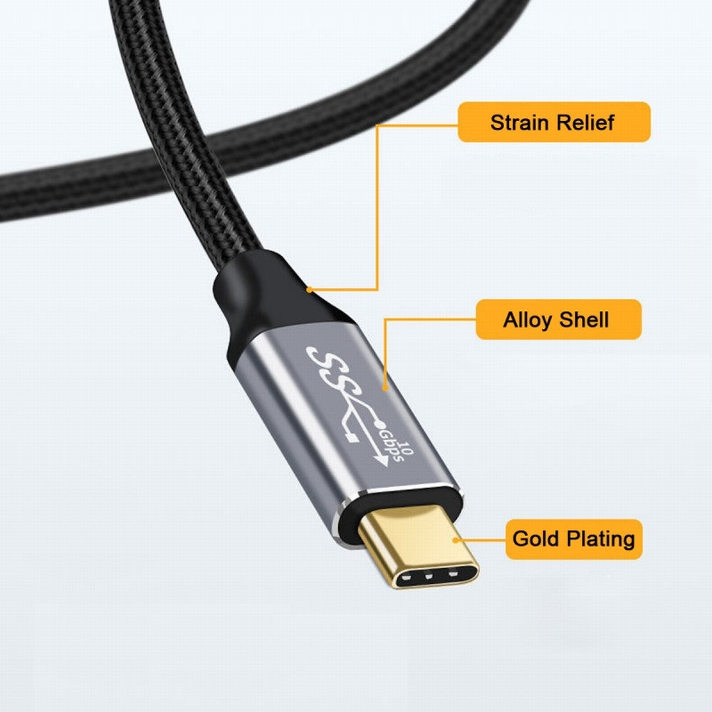 90 Degree Up Down Angled Type-C USB-C Male to Male USB3.1 10Gbps 100W Data Cable for Laptop Phone CC-UC-064-UP