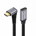 Up Down Angled USB-C USB 3.1 Type C Male to Female Extension Data Cable 10Gbps 100W with Sleeve for Laptop CC-UC-058-UP