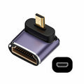 Down Angled Micro HDMI Male to HDMI 2.1 Female UHD Extension Gold Converter Adapter Support 8K 60hz HDTV HD-023-D8K05