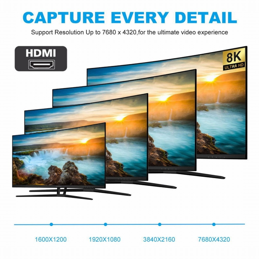 Left Angled Micro HDMI Male to HDMI 2.1 Female UHD Extension Gold Converter Adapter Support 8K 60hz HDTV HD-023-D8K03